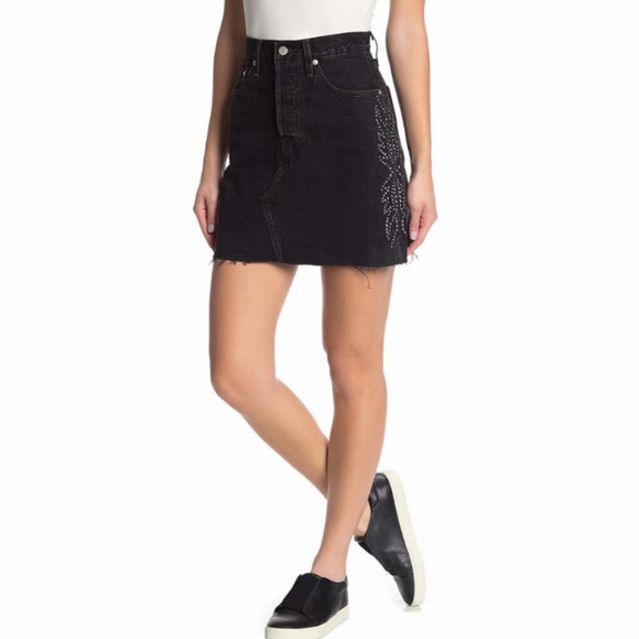 Levi’s High Rise Deconstructed Button Fly Skirt - Picture 3 of 7